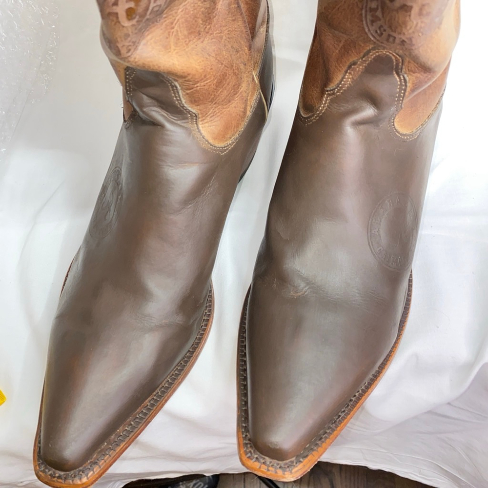 Men's Nocona Boots with University of Alabama Logo Brown Tan Boots Size 12 - Picture 13 of 15